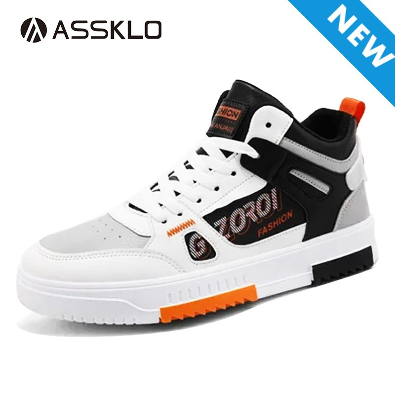 ASSKLO  NEW Fashion Sneakers Men's Shoes Men Sport Shoes Lace up High Top Basketball Shoes Versatile Thick Sole Sports and Casual Board Shoes Flats Athletic Outdoor Breathable Outdoor Running Shoes