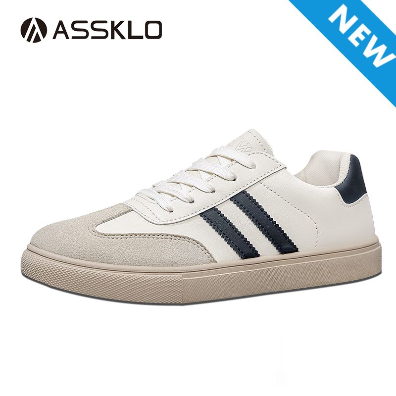 ASSKLO Fashion Men Shoes Sneakers German Trainer Casual Shoes Jogging Trainers Lace-Up Breathable Sport Shoes Running Sneakers Round Toe Flats Comfortable Walking Shoes Durable Leather Rubber Soles