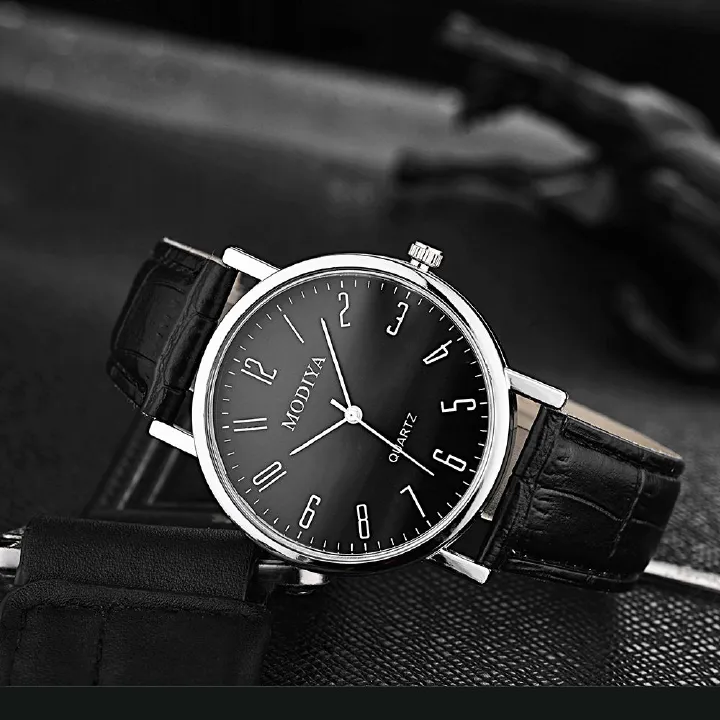 2024 New Fashion Watch Men's Quartz Watch Business Minimalist Men's Watch PU Belt Watch Fashionable Casual Personalized Wristwatch