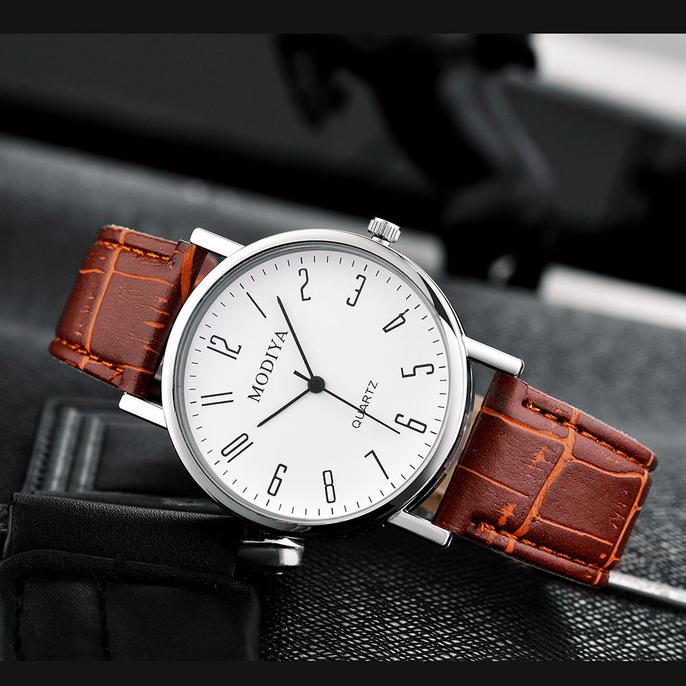 2024 New Fashion Watch Men's Quartz Watch Business Minimalist Men's Watch PU Belt Watch Fashionable Casual Personalized Wristwatch