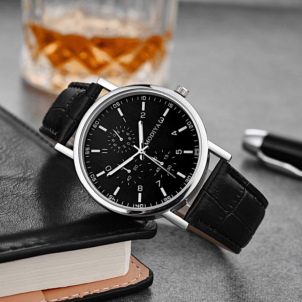 2024 New Fashion Watch Men's Quartz Watch Business Minimalist Men's Watch PU Belt Watch Fashionable Casual Personalized Wristwatch