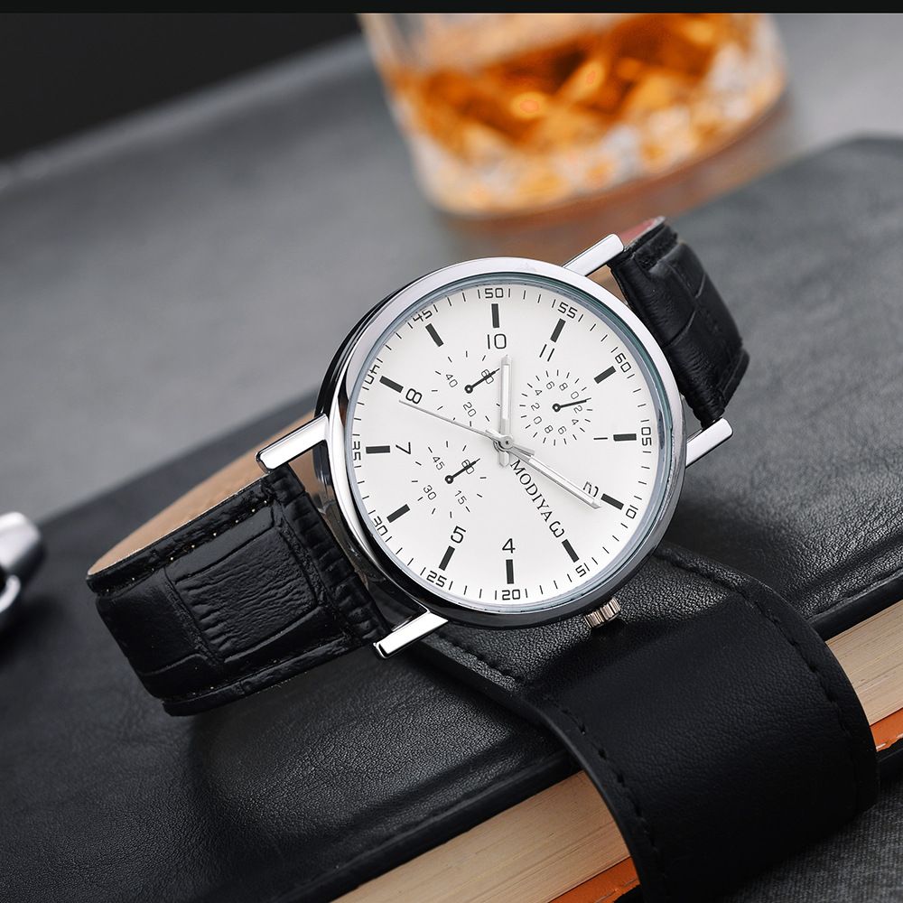 2024 New Fashion Watch Men's Quartz Watch Business Minimalist Men's Watch PU Belt Watch Fashionable Casual Personalized Wristwatch