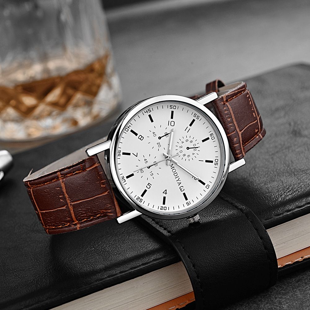2024 New Fashion Watch Men's Quartz Watch Business Minimalist Men's Watch PU Belt Watch Fashionable Casual Personalized Wristwatch
