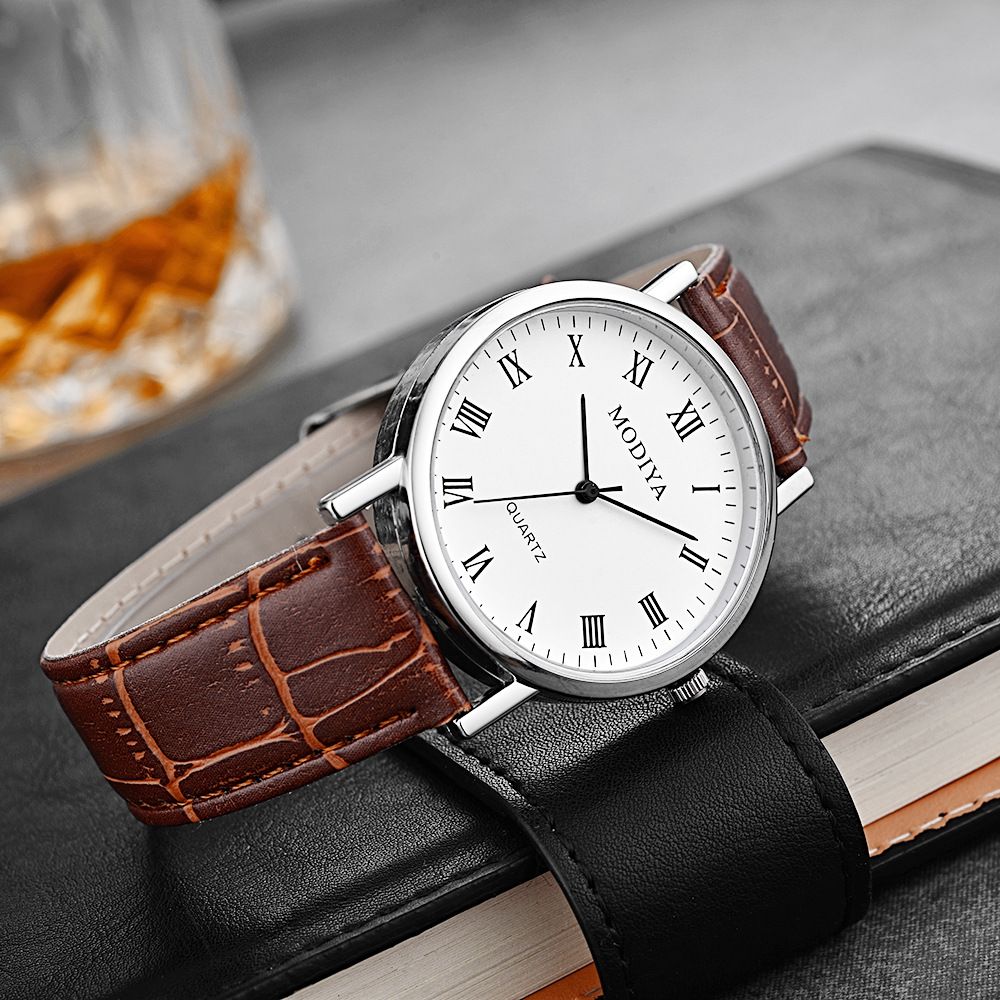 2024 New Fashion Watch Men's Quartz Watch Business Minimalist Men's Watch PU Belt Watch Fashionable Casual Personalized Wristwatch