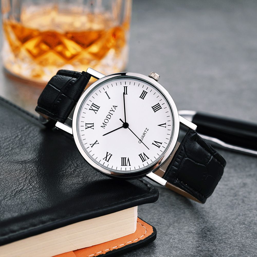 2024 New Fashion Watch Men's Quartz Watch Business Minimalist Men's Watch PU Belt Watch Fashionable Casual Personalized Wristwatch