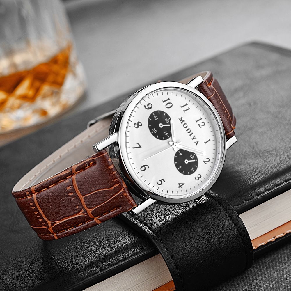 2024 New Fashion Watch Men's Quartz Watch Business Minimalist Men's Watch PU Belt Watch Fashionable Casual Personalized Wristwatch