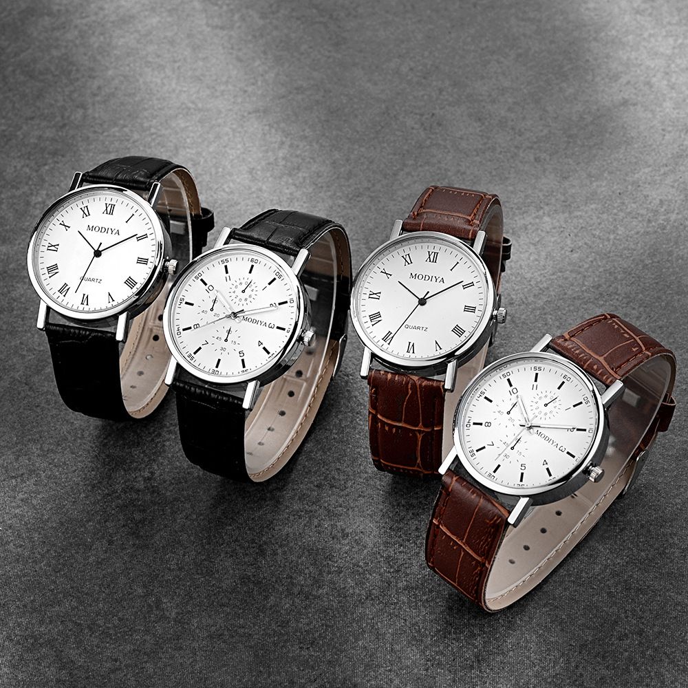 2024 New Fashion Watch Men's Quartz Watch Business Minimalist Men's Watch PU Belt Watch Fashionable Casual Personalized Wristwatch