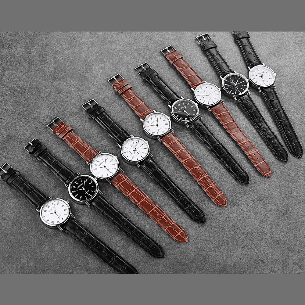 2024 New Fashion Watch Men's Quartz Watch Business Minimalist Men's Watch PU Belt Watch Fashionable Casual Personalized Wristwatch