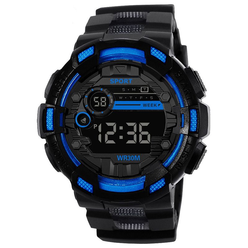 Middle and High School Students Boys Children Trendy Youth Watches Black Technology Waterproof Anti-fall Luminous Sports Electronic Watch