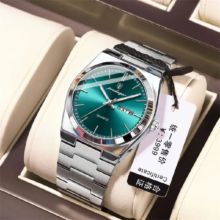 The Swiss Brand High Quality New Fashion Upscale Luxury Men's Watch Ultra-thin Luminous Waterproof Quartz Wrist Watch Stainless Steel Dual Calendar  Casual Men Watches