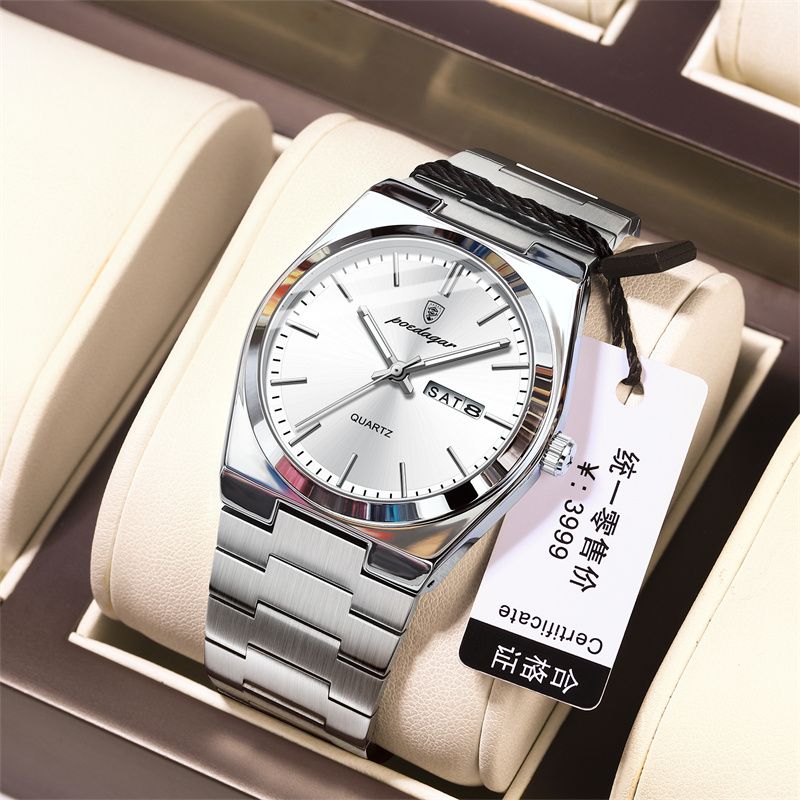 The Swiss Brand High Quality New Fashion Upscale Luxury Men's Watch Ultra-thin Luminous Waterproof Quartz Wrist Watch Stainless Steel Dual Calendar  Casual Men Watches