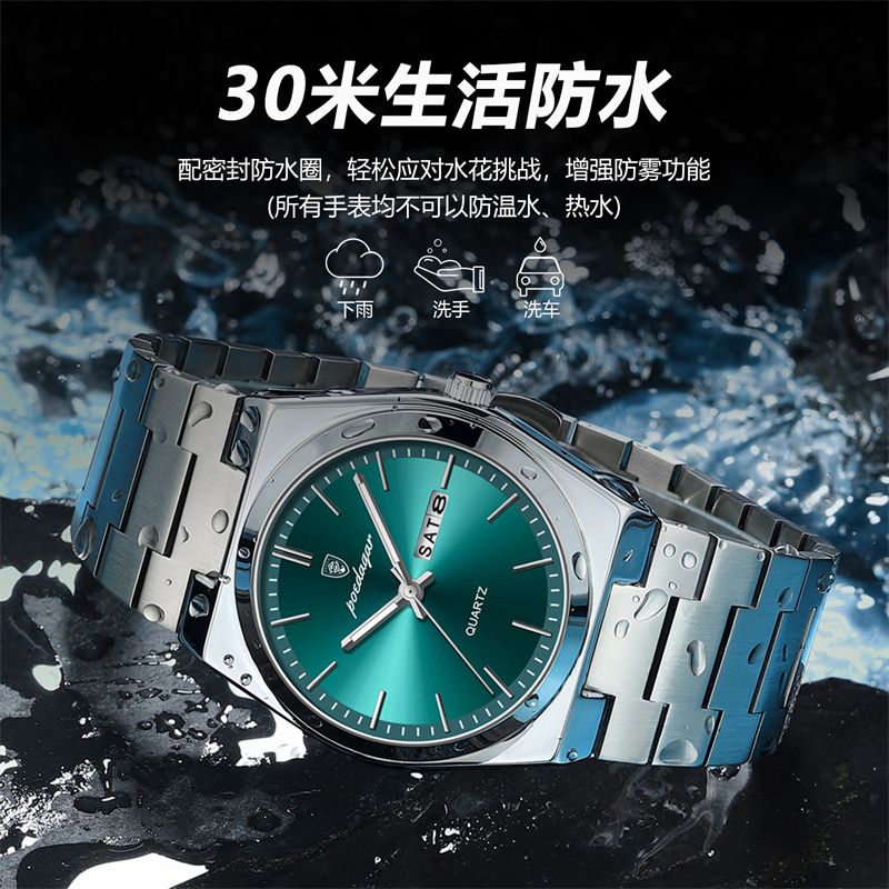 The Swiss Brand High Quality New Fashion Upscale Luxury Men's Watch Ultra-thin Luminous Waterproof Quartz Wrist Watch Stainless Steel Dual Calendar  Casual Men Watches