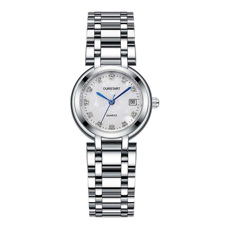 New High-end Fashion Temperament Simple Women's Watches Calendar Steel Band Waterproof Quartz Wrist Watch Ladies Business Casual Versatile Accessories