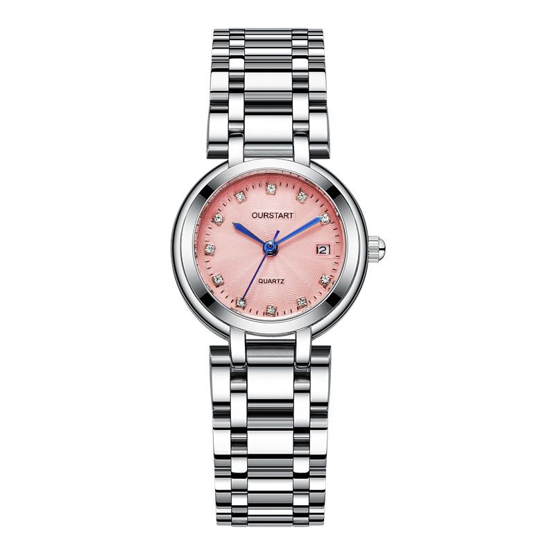 New High-end Fashion Temperament Simple Women's Watches Calendar Steel Band Waterproof Quartz Wrist Watch Ladies Business Casual Versatile Accessories