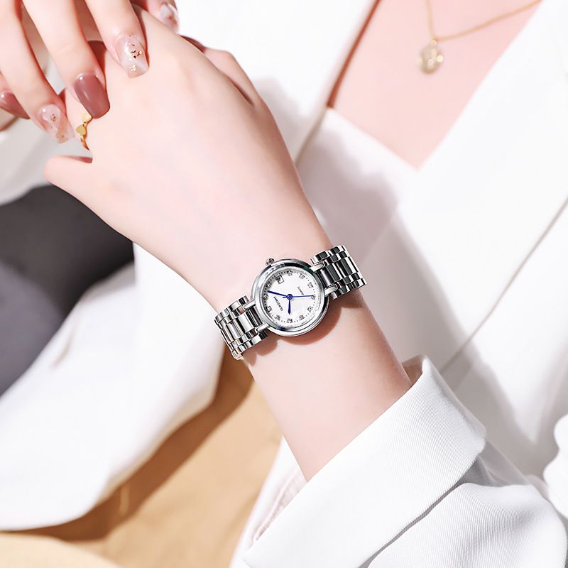 New High-end Fashion Temperament Simple Women's Watches Calendar Steel Band Waterproof Quartz Wrist Watch Ladies Business Casual Versatile Accessories