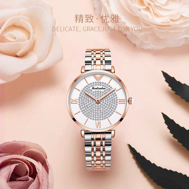 New High-end Fashion Temperament Simple Women's Watches Calendar Steel Band Waterproof Quartz Wrist Watch Ladies Business Casual Versatile Accessories