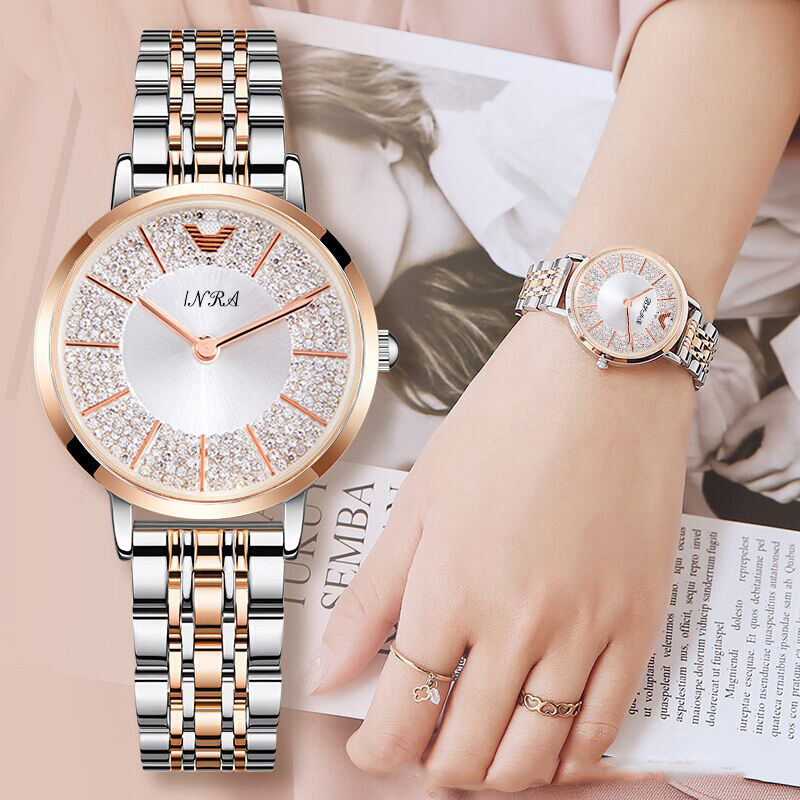 New High-end Fashion Temperament Simple Women's Watches Calendar Steel Band Waterproof Quartz Wrist Watch Ladies Business Casual Versatile Accessories