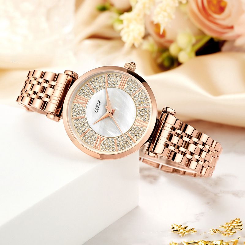 New High-end Fashion Temperament Simple Women's Watches Calendar Steel Band Waterproof Quartz Wrist Watch Ladies Business Casual Versatile Accessories
