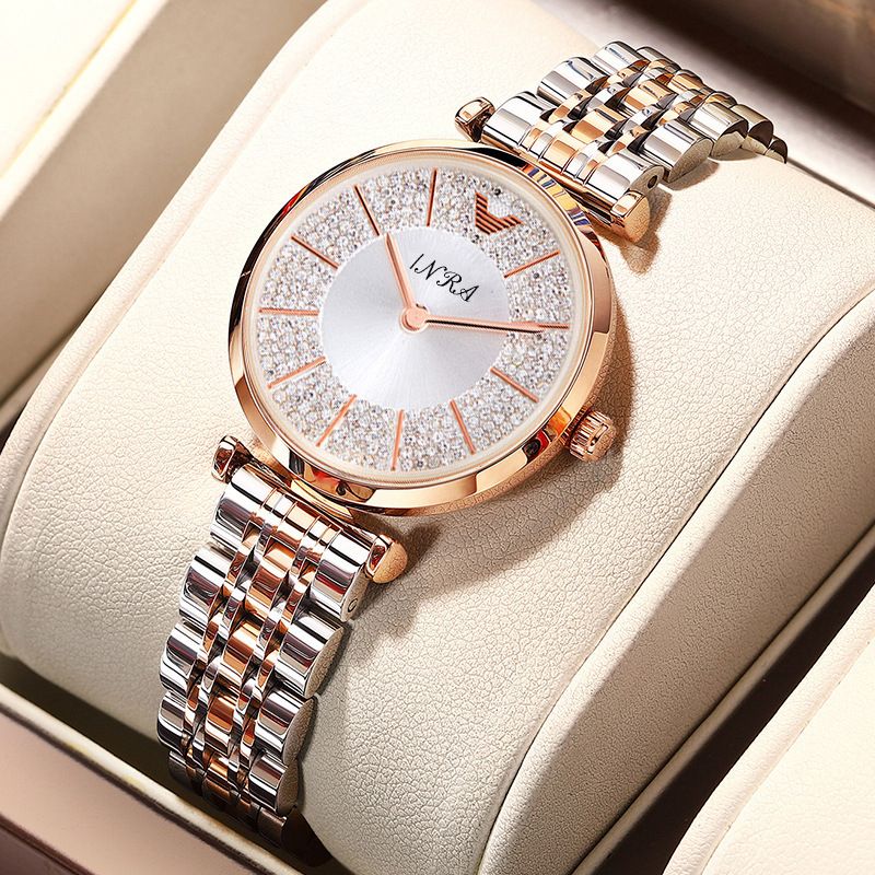 New High-end Fashion Temperament Simple Women's Watches Calendar Steel Band Waterproof Quartz Wrist Watch Ladies Business Casual Versatile Accessories