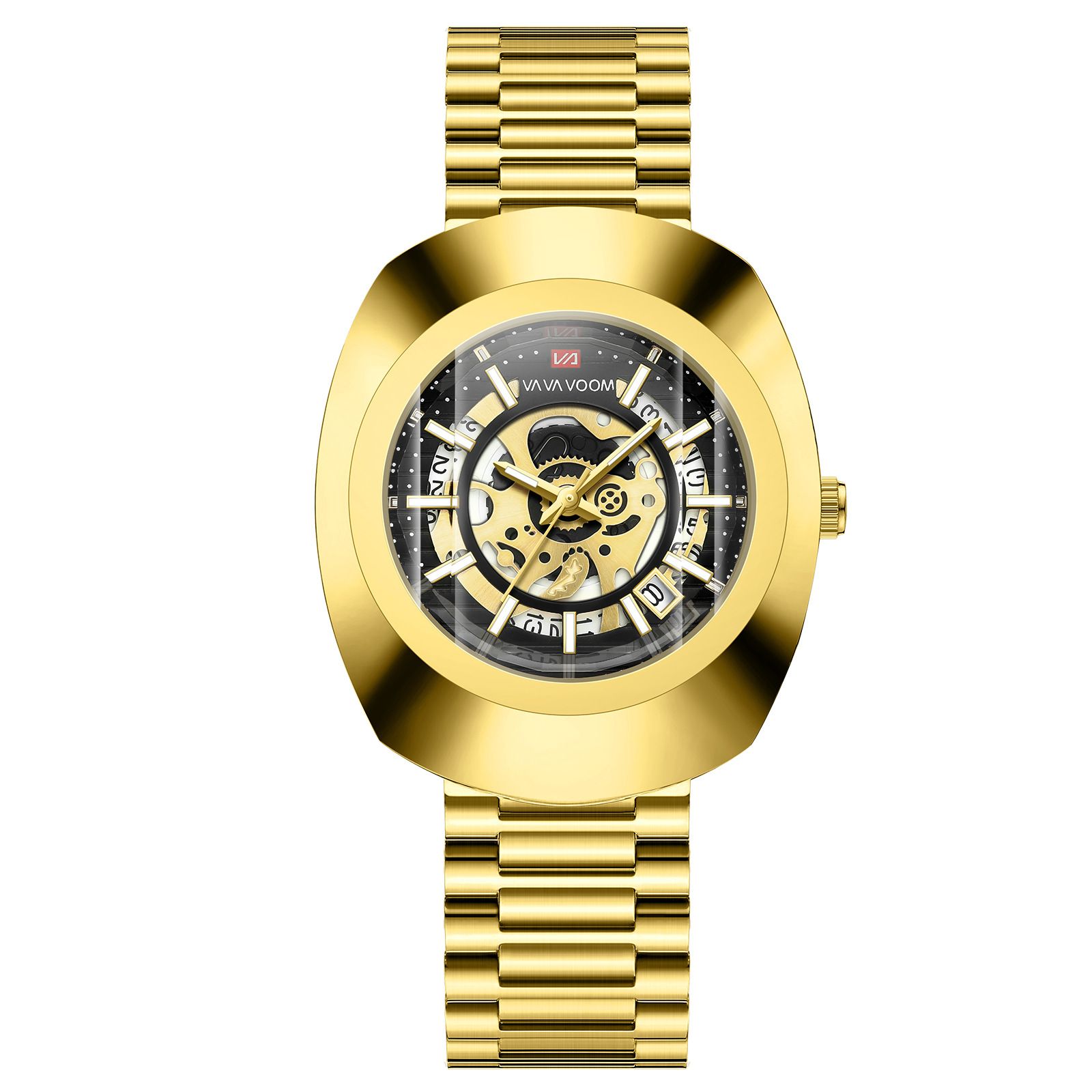 New Fashion High Grade Couple Watch Luxury Gold Stainless Steel Strap 30M Waterproof Diamond Cut Mirror High-end Quartz Men's Watch Exquisite  Casual Women's Wrist Watch