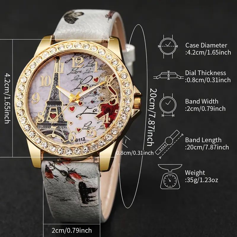 Fashion Flowers Women Watches Ladies Leather Strap Analog Quartz Watch Reloj Mujer Girls Clock Gift
