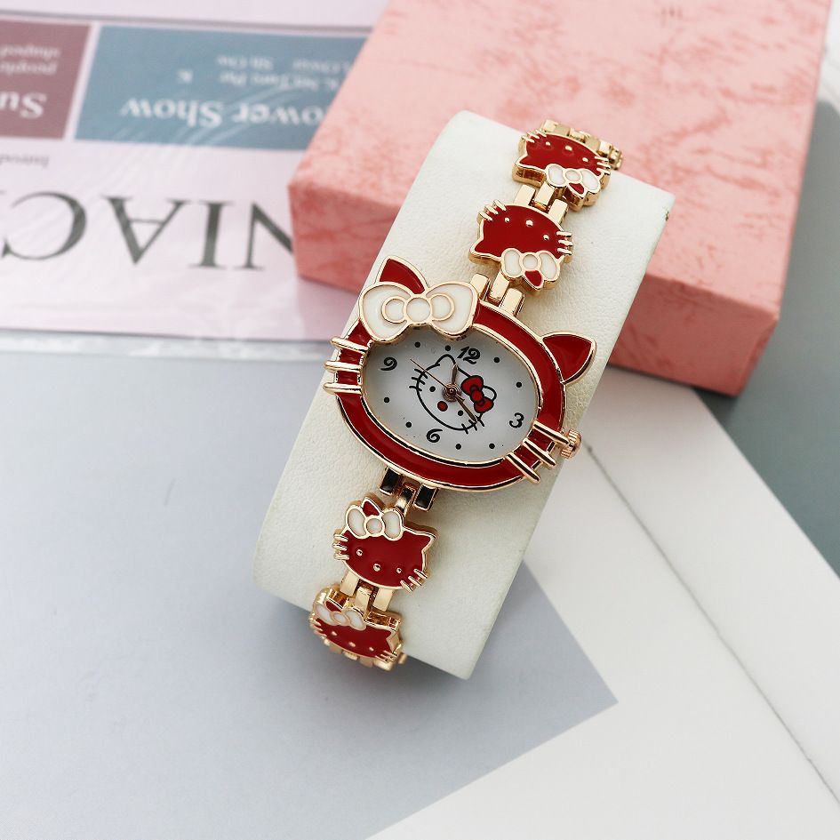 Student Children's Watch Pink Cat Cute Small Dial Female Ladies Bracelet Quartz Girl Clock