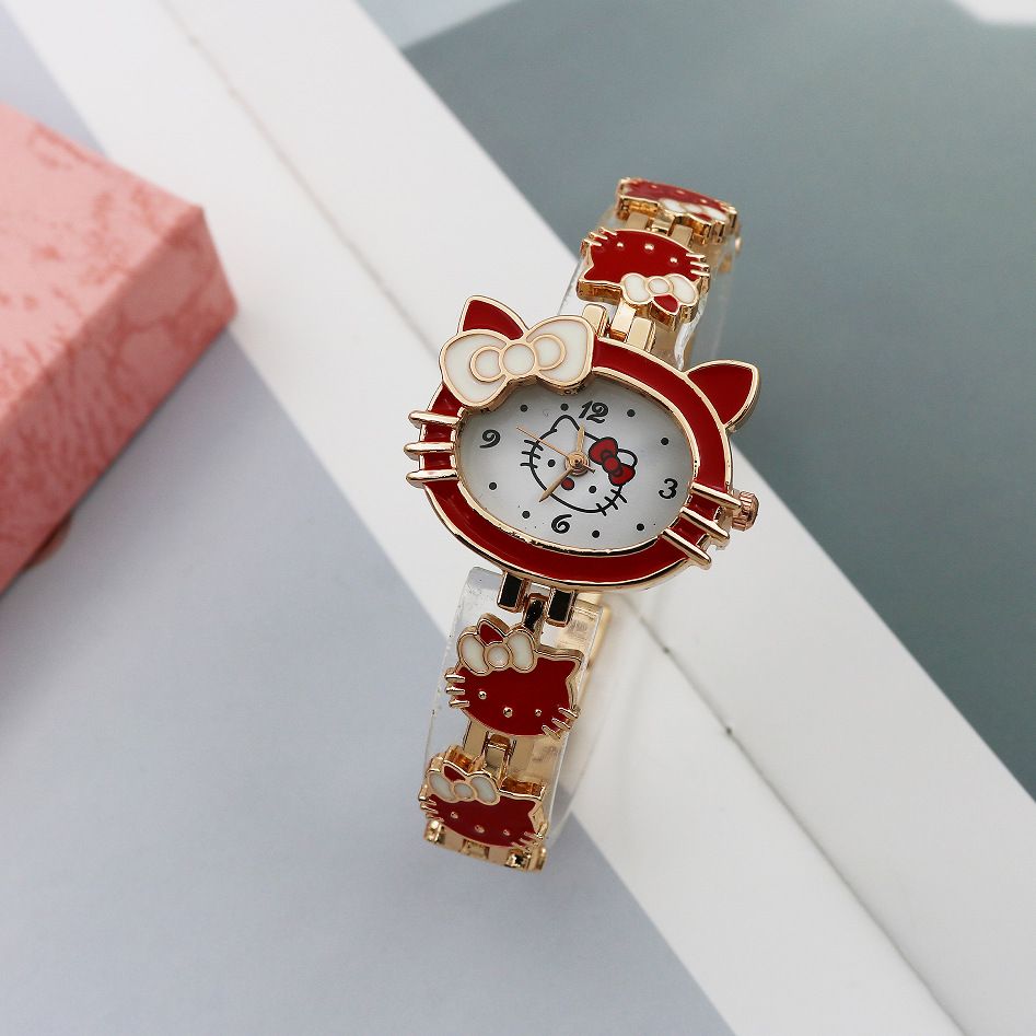 Student Children's Watch Pink Cat Cute Small Dial Female Ladies Bracelet Quartz Girl Clock