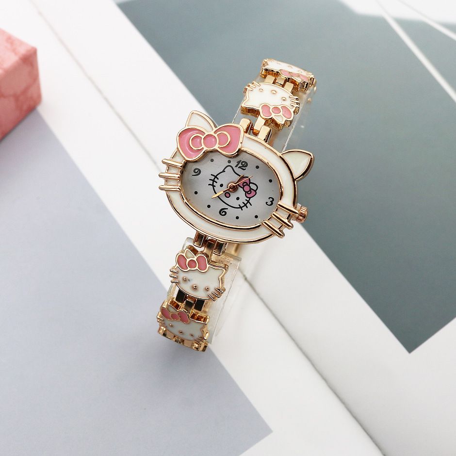 Student Children's Watch Pink Cat Cute Small Dial Female Ladies Bracelet Quartz Girl Clock