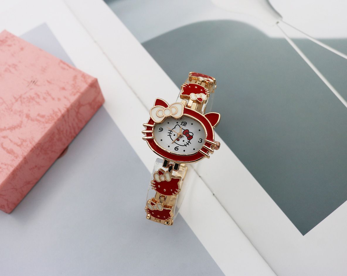 Student Children's Watch Pink Cat Cute Small Dial Female Ladies Bracelet Quartz Girl Clock