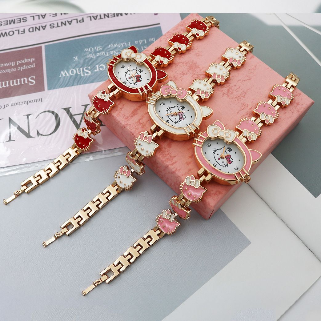 Student Children's Watch Pink Cat Cute Small Dial Female Ladies Bracelet Quartz Girl Clock