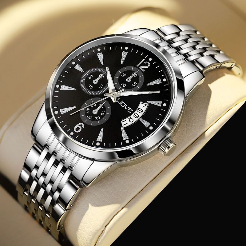 Luxury Fashion Mens Watches Gold Stainless Steel Waterproof Quartz Watch for Male Luminous Chronograph Date Original Watch