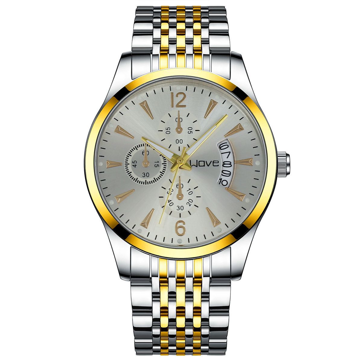 Luxury Fashion Mens Watches Gold Stainless Steel Waterproof Quartz Watch for Male Luminous Chronograph Date Original Watch