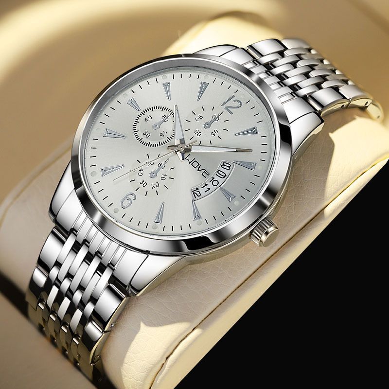 Luxury Fashion Mens Watches Gold Stainless Steel Waterproof Quartz Watch for Male Luminous Chronograph Date Original Watch