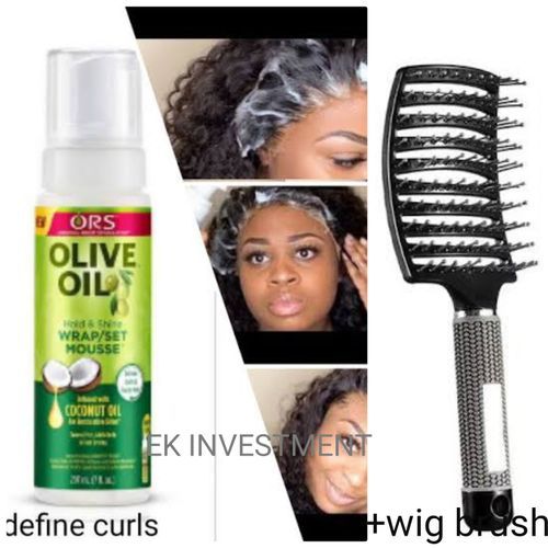 Ors Olive Oil Foam Wrap/Set Mousse + Detangling Wig Brush