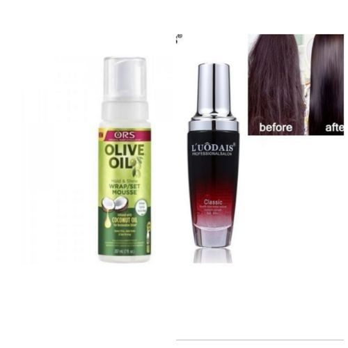 Luodais Human Hair Wig/weave Serum + Ors Wrap Set Mousse