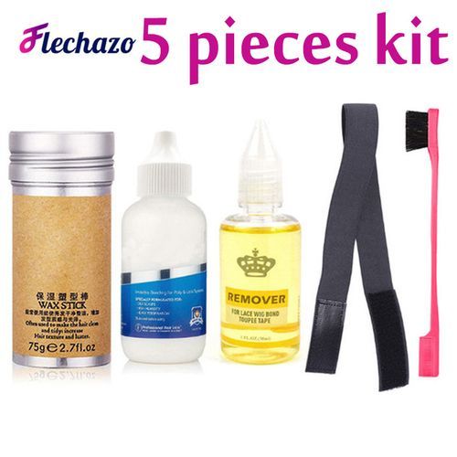 Ghost Bond Glue + Lace Wig Remover + Wax Stick +Edges Brush+ Elastic Band Set.