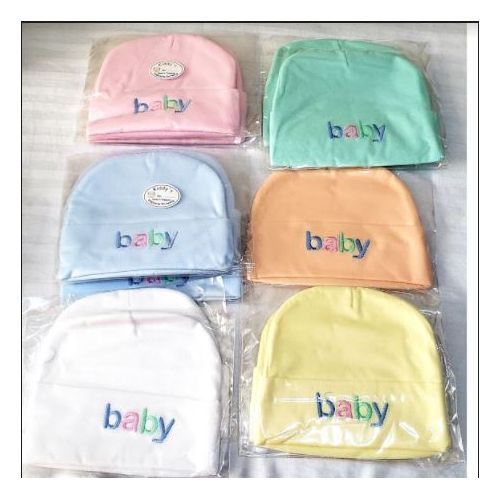 6PCs Pure Cotton BABY Printed Newborn Baby Caps