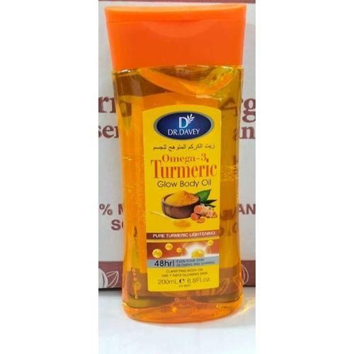 dr davey Tumeric Omega-3 Glow Body Oil For Skin Even Tone , Glowing -200ml