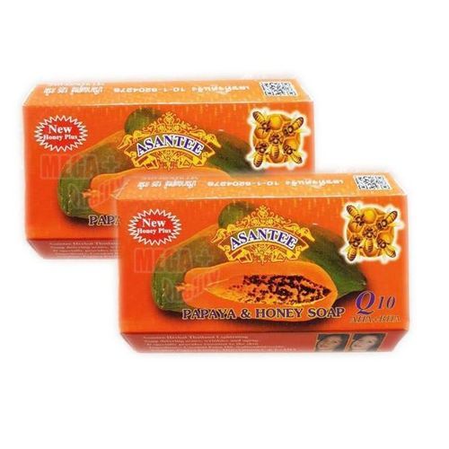Asantee 2pcs Papaya And Honey Herbal Soap.---