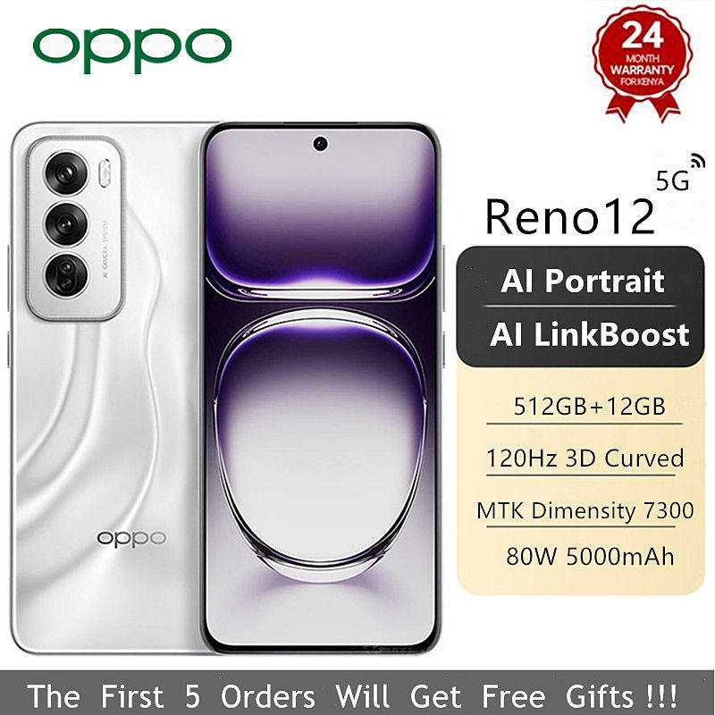 Brand New OPPO Reno12 5G 12GB RAM+512GB ROM 6.7" 120Hz 3D AMOLED 50MP 80W 5000mAh Android 14 Dual SIM Smart Phones Fingerprint Reno 12