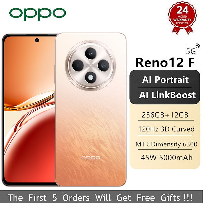 Brand New OPPO Reno12 F 5G 12GB RAM+256GB ROM 6.7" 120Hz 3D AMOLED 50MP 80W 5000mAh Android 14 Dual SIM Smart Phones Fingerprint RENO 12F