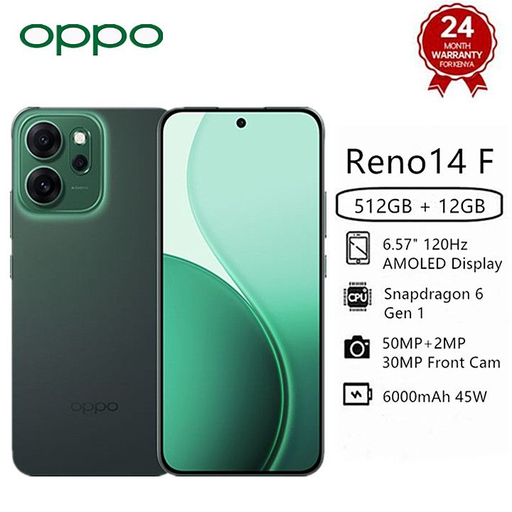 [Free Gift] Brand New OPPO Reno14 F 5G 512GB+12GB 6.57" 120Hz AMOLED 6000mAh 45W 50MP Camera Snapdragon 6 Gen 1 Android 15 Fingerprint Face Unlock Dual SIM Smart Phones oppo reno 14 14f