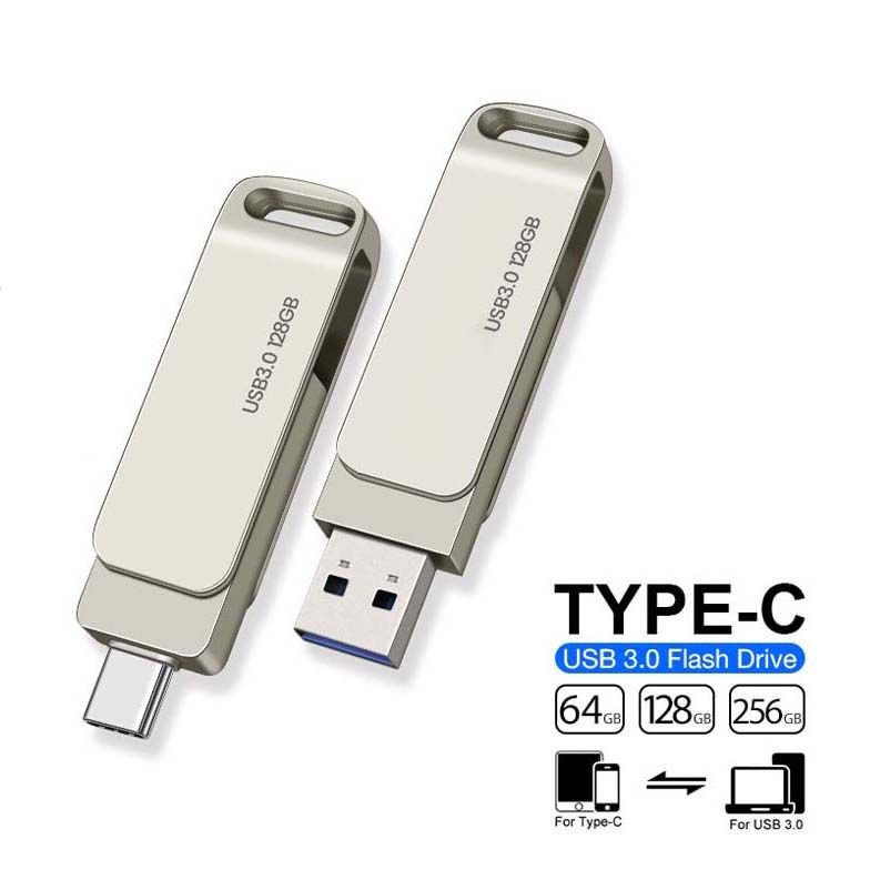 New 2 in1 OTG 32G 64G 128GB Metal USB Disks USB 3.0 Type-C 64GB USB Flash Drives Flash Drive flashdrive flaash disks PenDrive Memory Stick Flash disk  flashdisks flashdrives pendrive pendrives