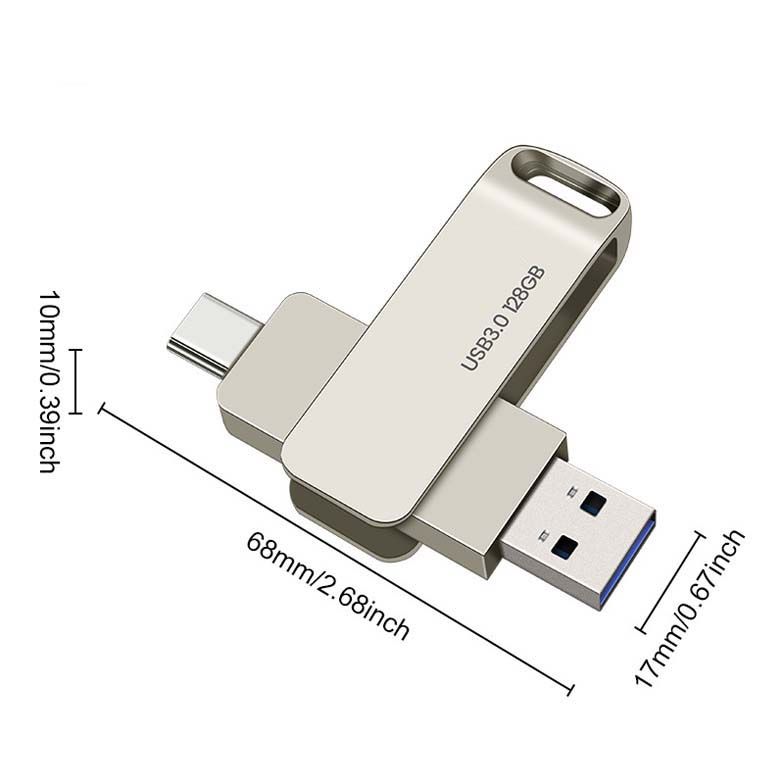 New 2 in1 OTG 32G 64G 128GB Metal USB Disks USB 3.0 Type-C 64GB USB Flash Drives Flash Drive flashdrive flaash disks PenDrive Memory Stick Flash disk  flashdisks flashdrives pendrive pendrives