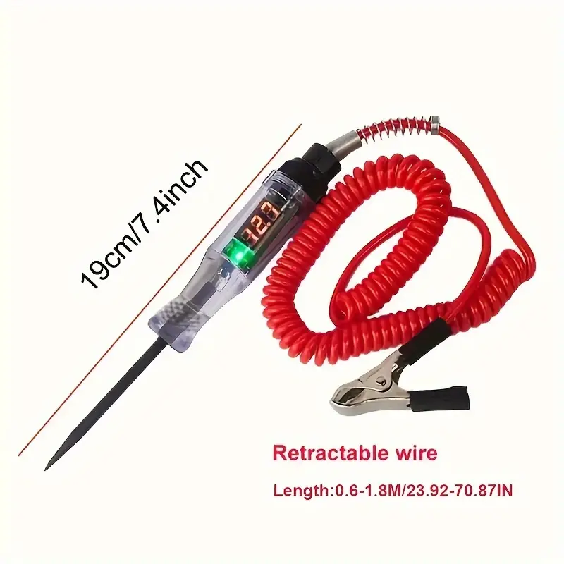 5V-90V Voltage Testing Pen Automotive Circuit Tester With Digital Display And Long Probe For Precise Voltage Measurement Used For Testing And Diagnosis Of Electrical Systems In Automobiles And Trucks