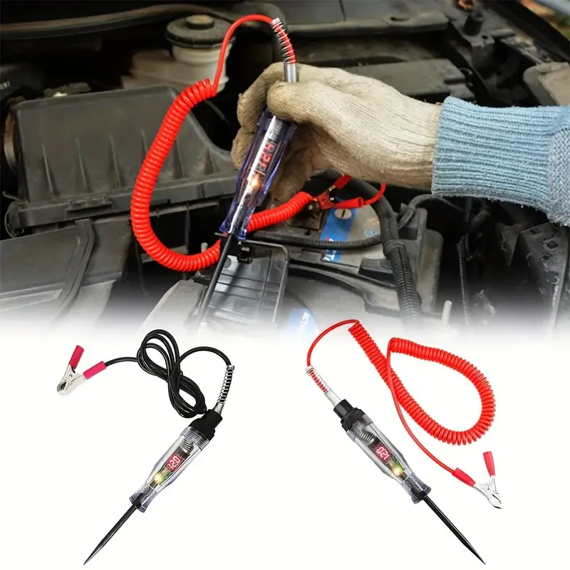 5V-90V Voltage Testing Pen Automotive Circuit Tester With Digital Display And Long Probe For Precise Voltage Measurement Used For Testing And Diagnosis Of Electrical Systems In Automobiles And Trucks