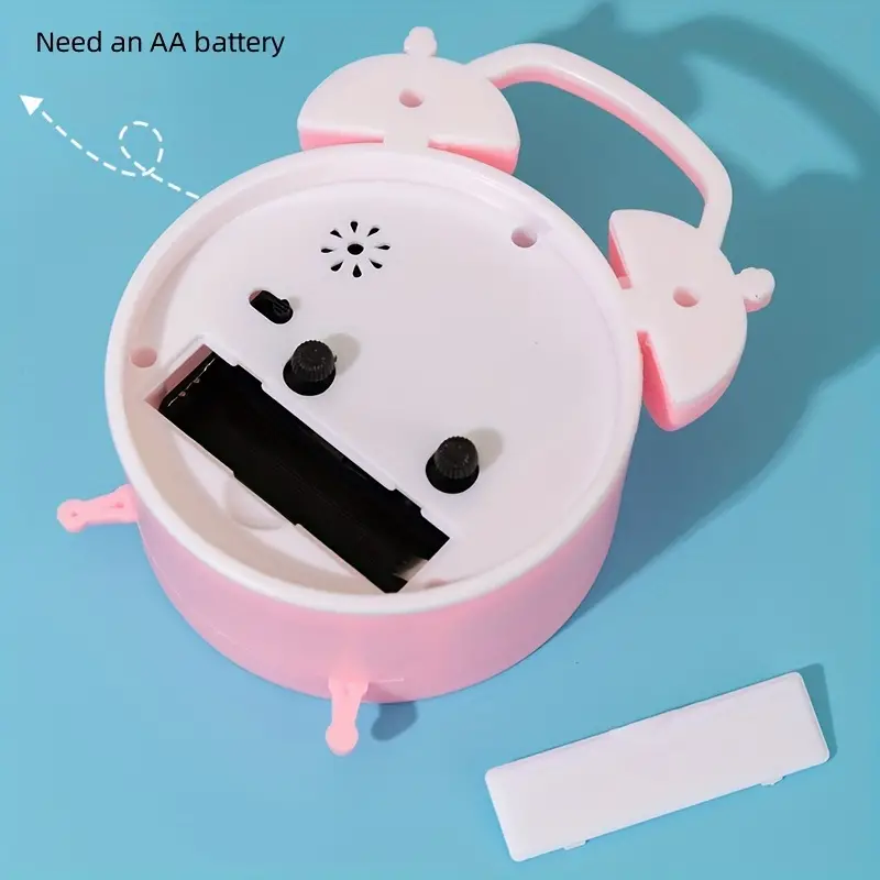 New Arrivals 1PCS Quartz Movement Alarm Clock Electronic Round Number Double Bell Desk Table Digital Quartz Clock Analog Alarm Clock For Bedroom Home Decoration Portable Alarm Clock