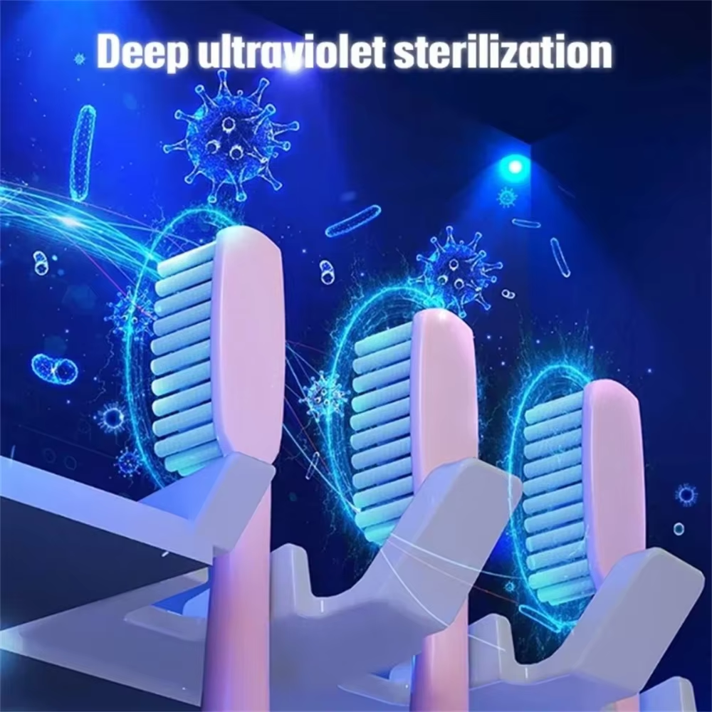 New Arrivals Automatic Toothbrush Steriliser Solar Charge Toothpaste Dispenser for Bathroom Wall Mounted Toothpaste Dispenser UV Toothbrush Holder