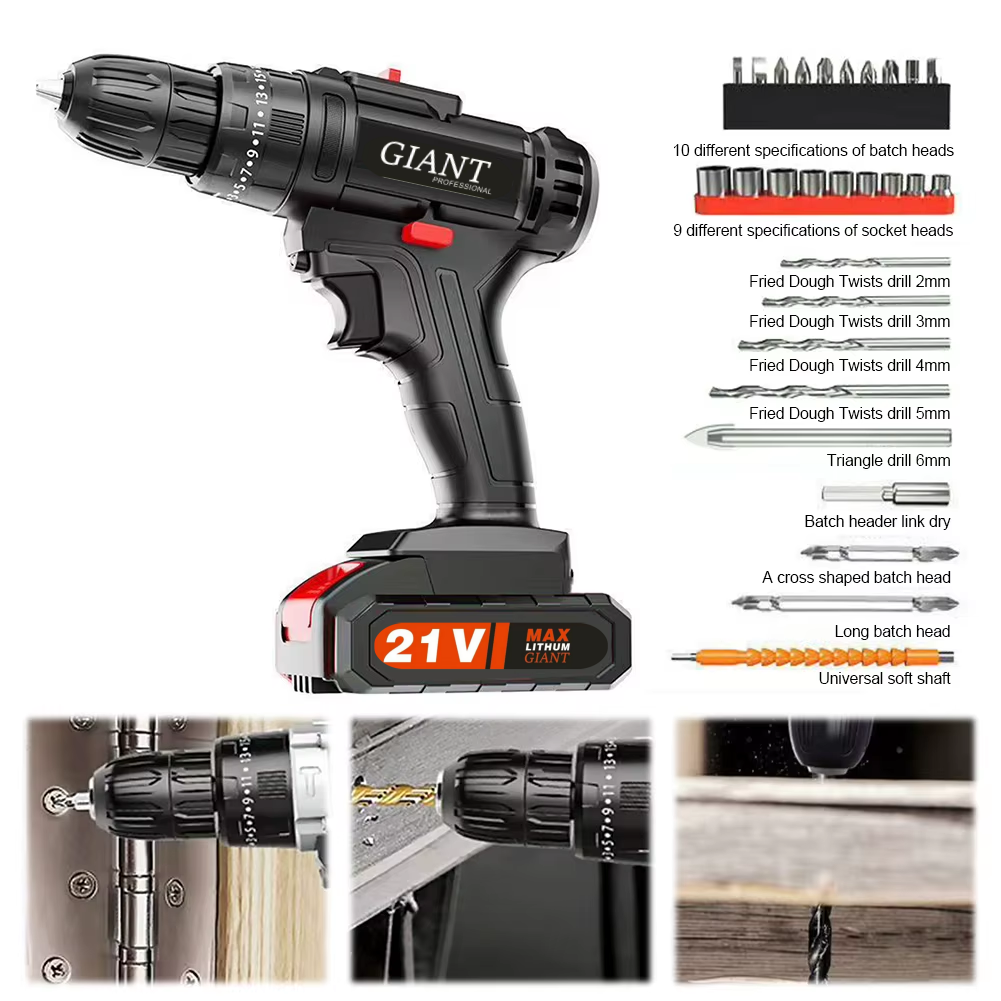 New Arrived 21V Household Electric Drill 38 Piece Set Three Functions