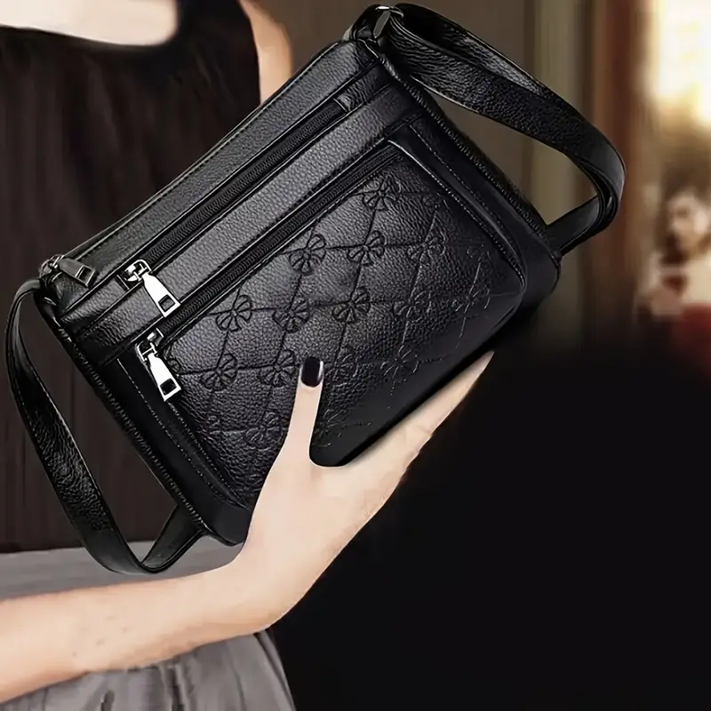 Women'S Shoulder Bag Anti-Aging Embossed Mommy Bag, Made of PU with a Genuine Feel, Crossbody Bag
